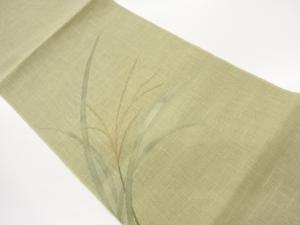 紗紬紙布花葉模様織出し名古屋帯